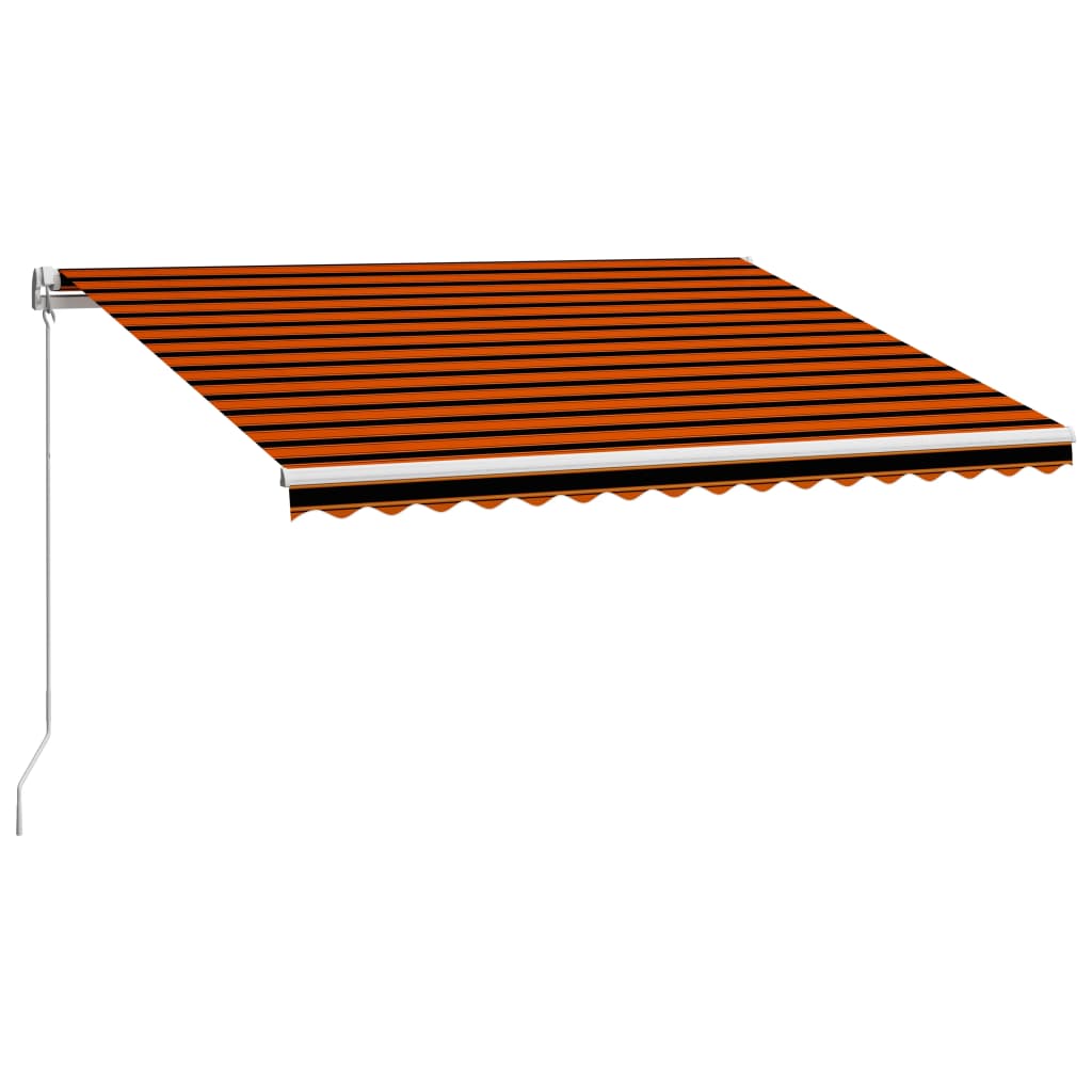 vidaXL Ręcznie zwijana markiza, 450 x 300 cm, pomarańczowo-brązowa
