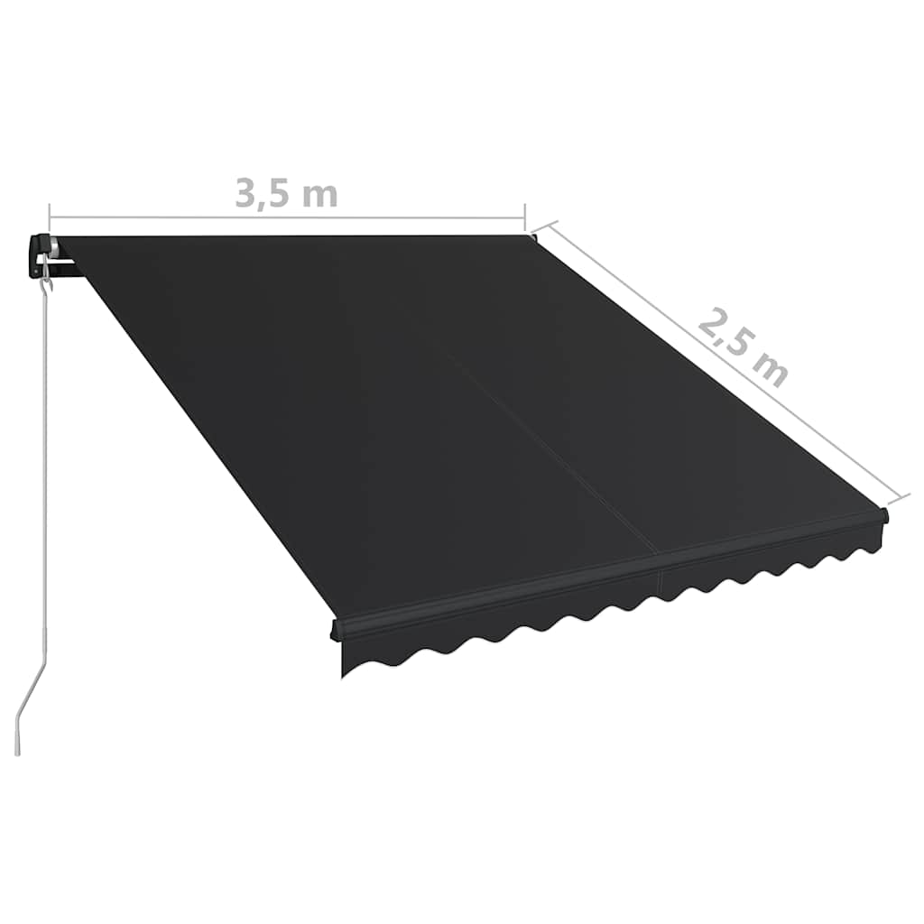 vidaXL Ręcznie zwijana markiza, 350 x 250 cm, antracytowa