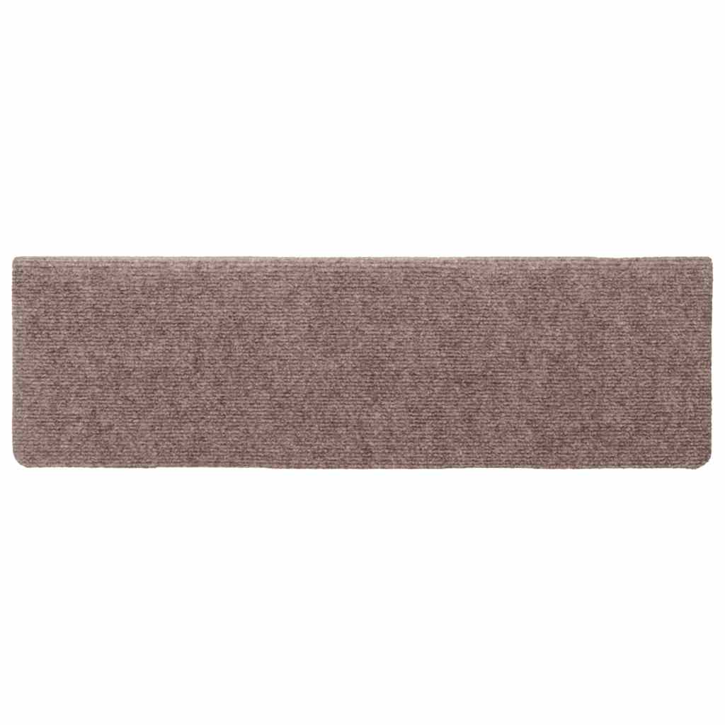 vidaXL Maty na schody samoprzylepne 15 szt. 65x21x4 cm jasnobrązowe, prostokątne krawędzie