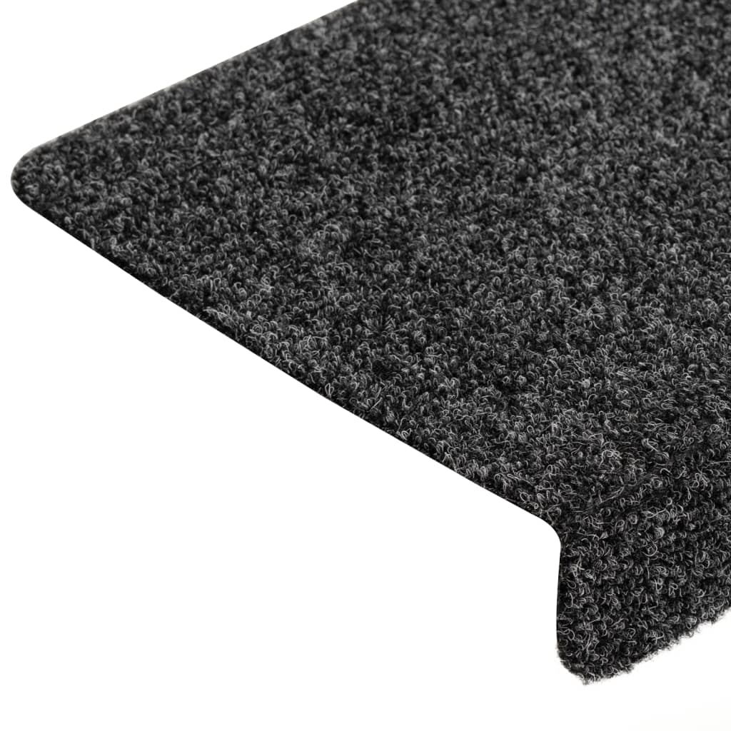 vidaXL Maty na schody samoprzylepne 15 szt. 65x21x4 cm ciemnoszare, prostokątne krawędzie