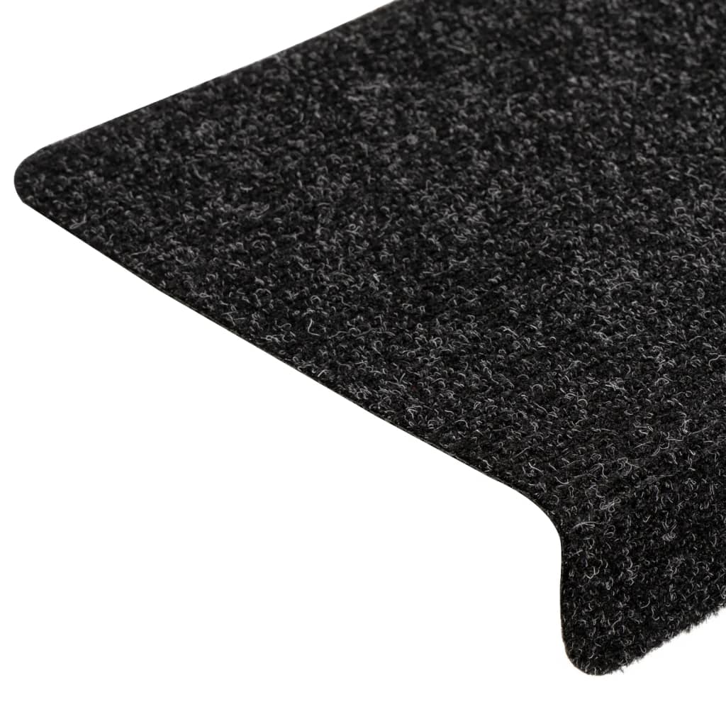 vidaXL Maty na schody samoprzylepne 15 szt. 65x21x4 cm, czarne, prostokątne, z krawędzią