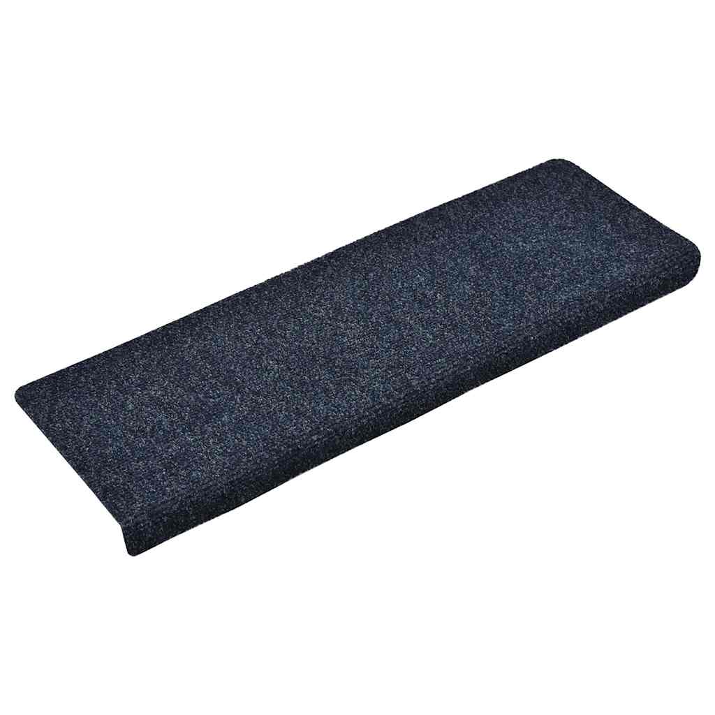 vidaXL Maty na schody samoprzylepne 15 szt. 65x21x4 cm Niebieskie prostokątne krawędzie