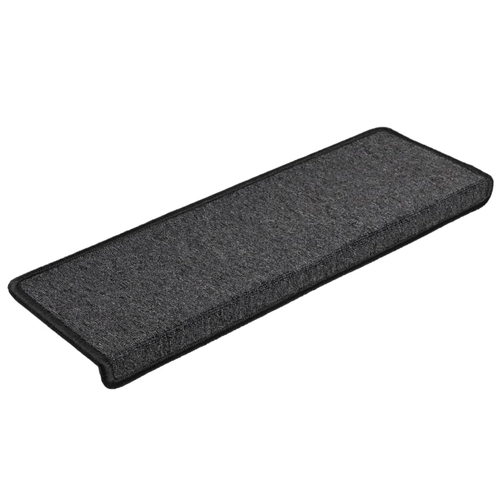 vidaXL Maty na schody 15 szt. 65x21x4 cm Antracytowe, prostokątne krawędzie