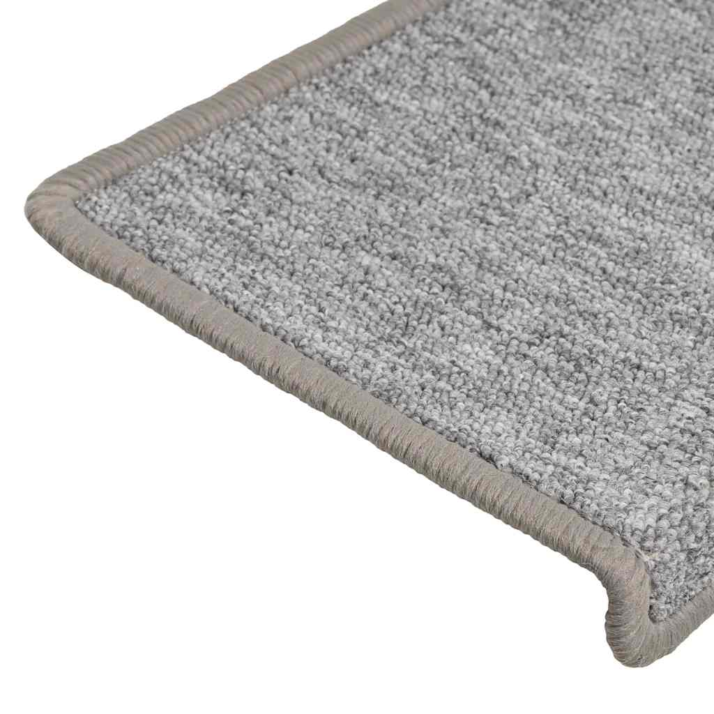 vidaXL Maty na schody 15 szt. 65x21x4 cm Jasnoszary prostokątny brzeg