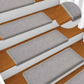vidaXL Maty na schody 15 szt. 65x21x4 cm Jasnoszary prostokątny brzeg