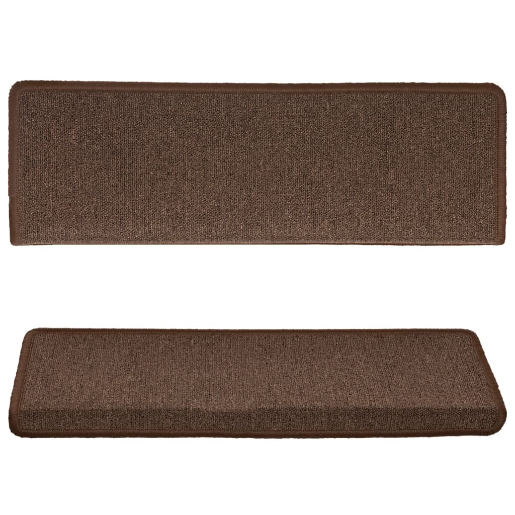 vidaXL Maty na schody 15 szt. 65x21x4 cm Brązowe prostokątne krawędzie