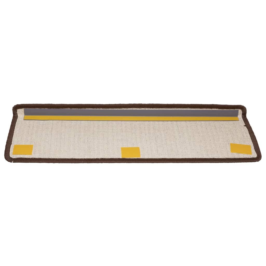 vidaXL Maty na schody 15 szt. 65x21x4 cm Brązowe prostokątne krawędzie