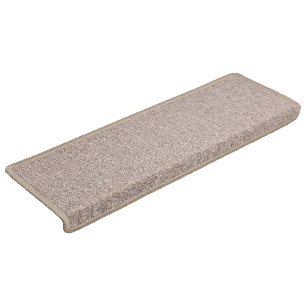 vidaXL Maty na schody 15 szt. 65x21x4 cm Taupe Rectangular Edge