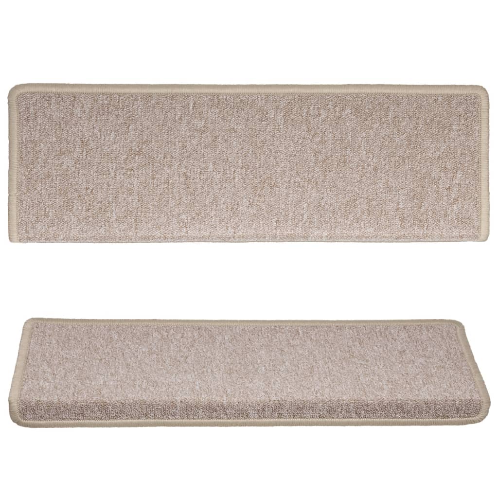vidaXL Maty na schody 15 szt. 65x21x4 cm Taupe Rectangular Edge