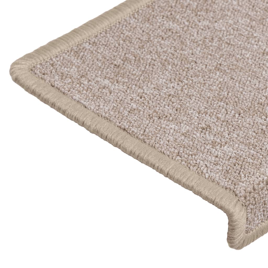 vidaXL Maty na schody 15 szt. 65x21x4 cm Taupe Rectangular Edge