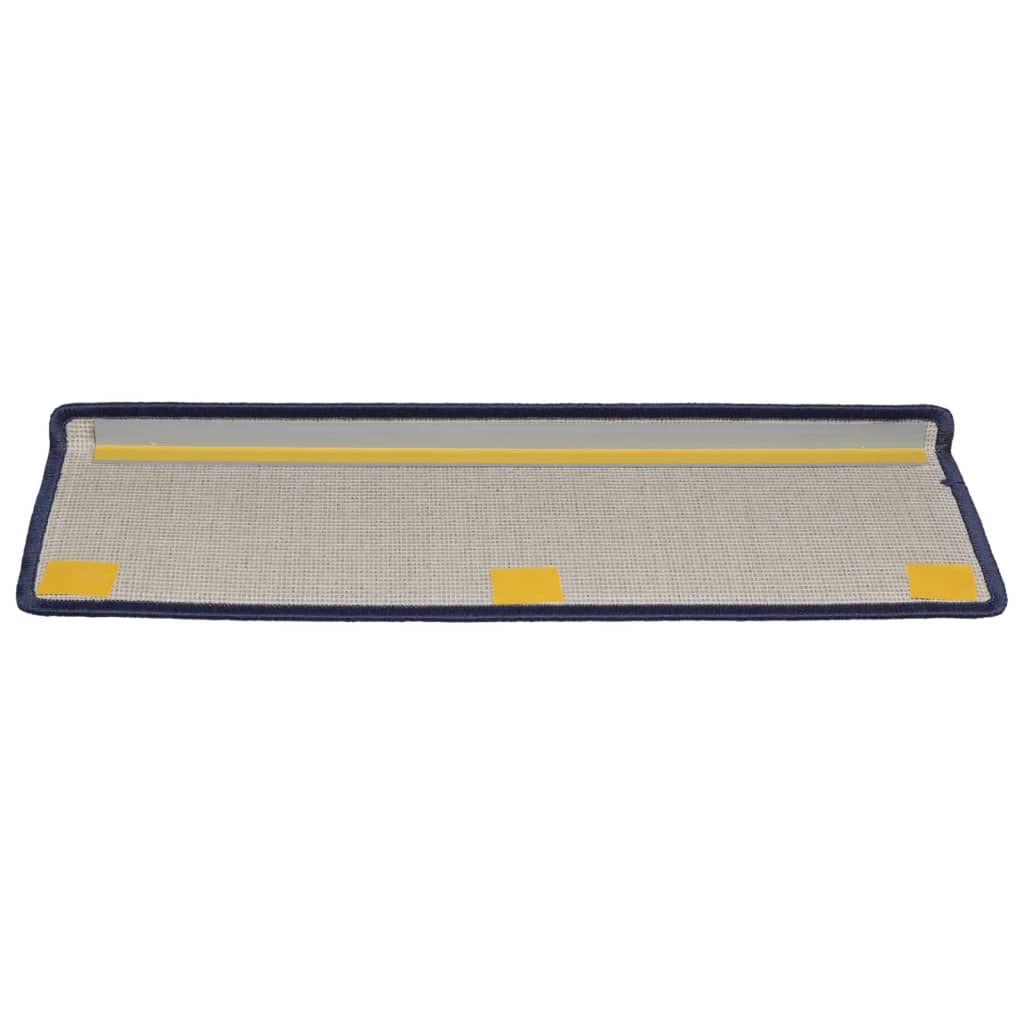 vidaXL Maty na schody 15 szt. 65x21x4 cm Niebieskie prostokątne krawędzie