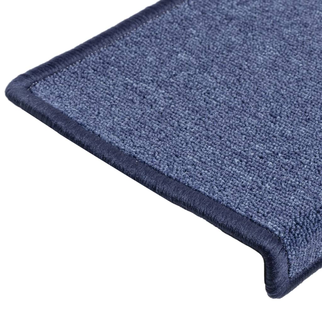vidaXL Maty na schody 15 szt. 65x21x4 cm Niebieskie prostokątne krawędzie