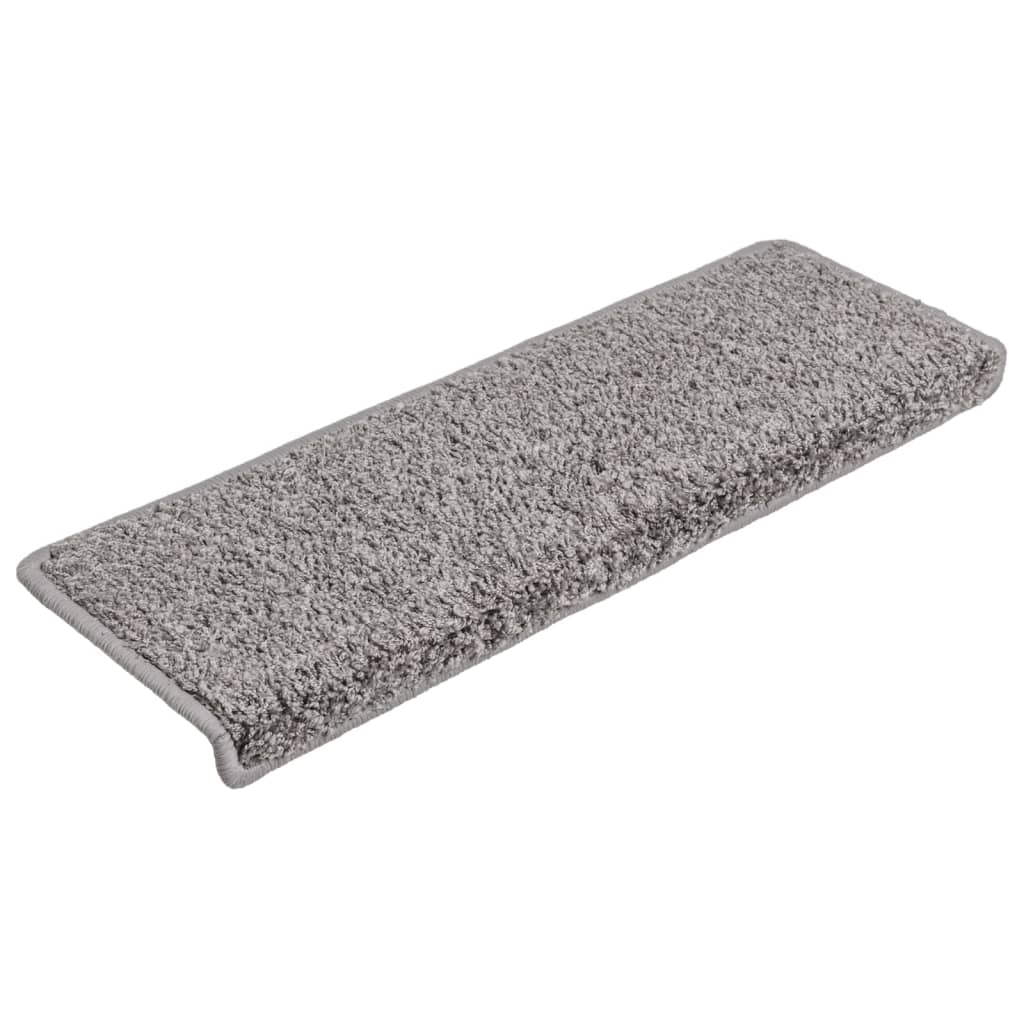 vidaXL Maty na schody 15 szt. 65x21x4 cm Szare, prostokątne krawędzie