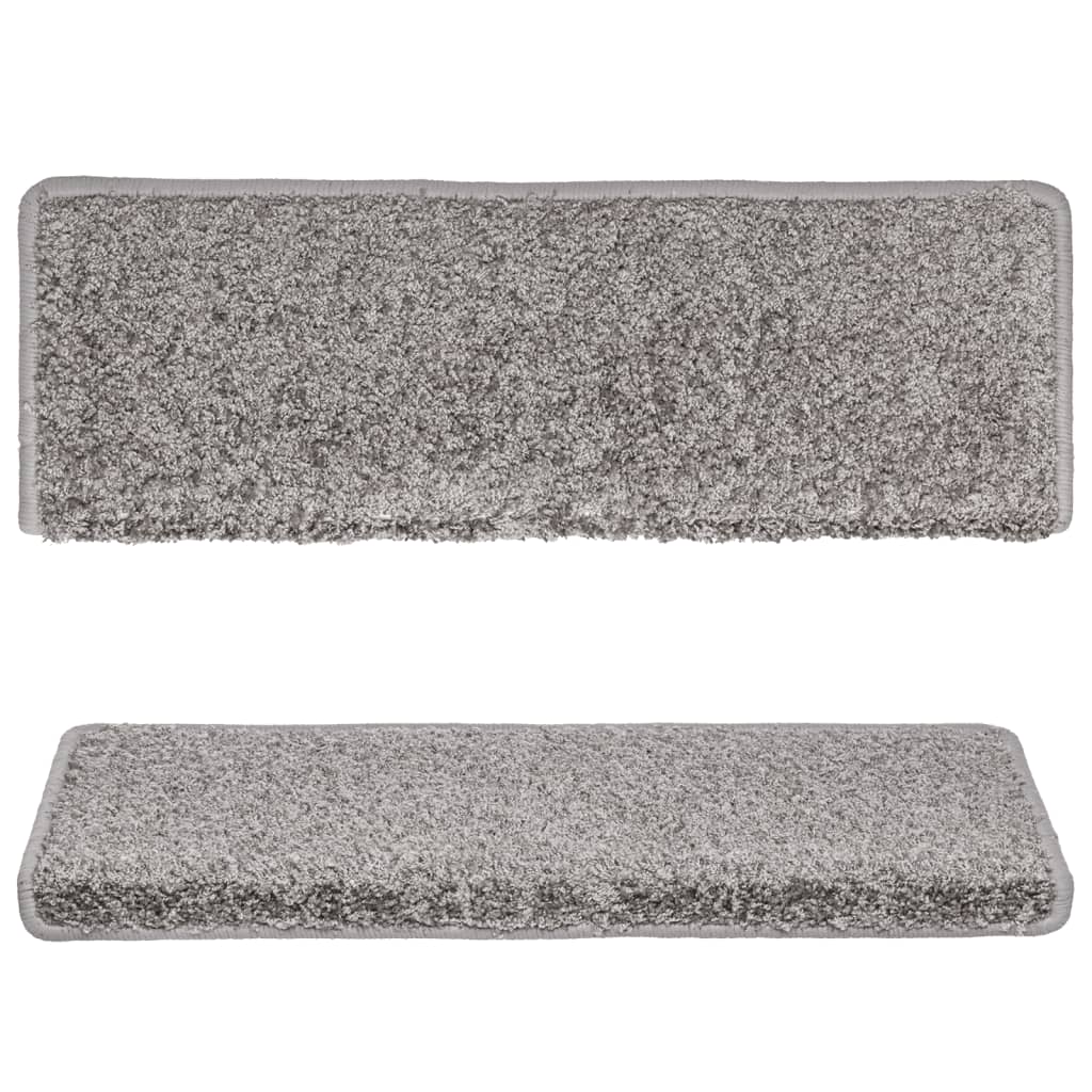 vidaXL Maty na schody 15 szt. 65x21x4 cm Szare, prostokątne krawędzie
