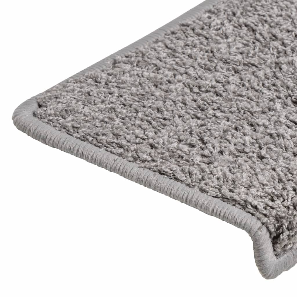 vidaXL Maty na schody 15 szt. 65x21x4 cm Szare, prostokątne krawędzie