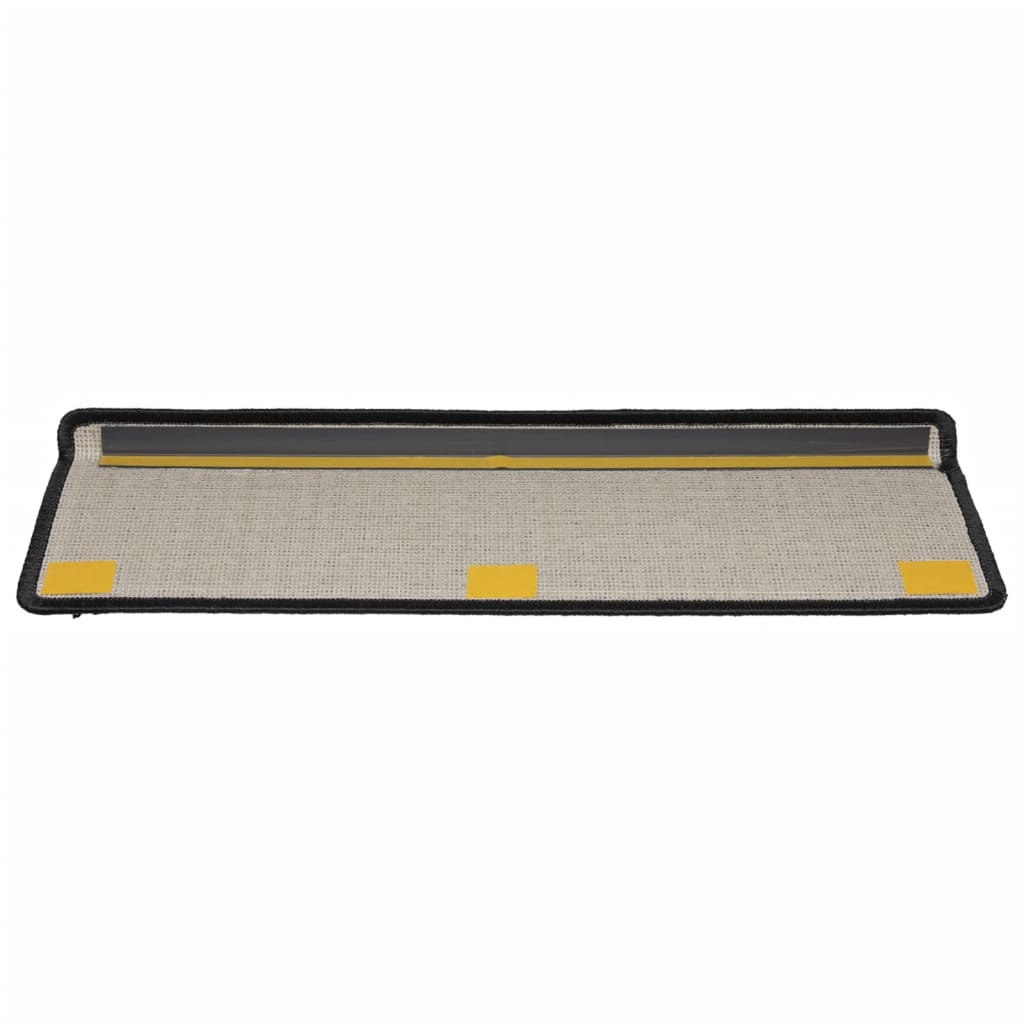 vidaXL Maty na schody 15 szt. 65x21x4 cm, czarne, prostokątne krawędzie