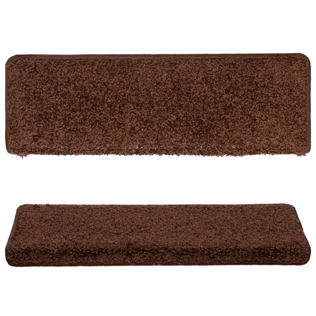 vidaXL Maty na schody 15 szt. 65x21x4 cm Brązowe prostokątne krawędzie
