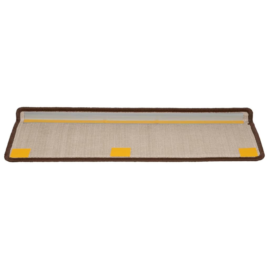 vidaXL Maty na schody 15 szt. 65x21x4 cm Brązowe prostokątne krawędzie