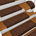 vidaXL Maty na schody 15 szt. 65x21x4 cm Brązowe prostokątne krawędzie