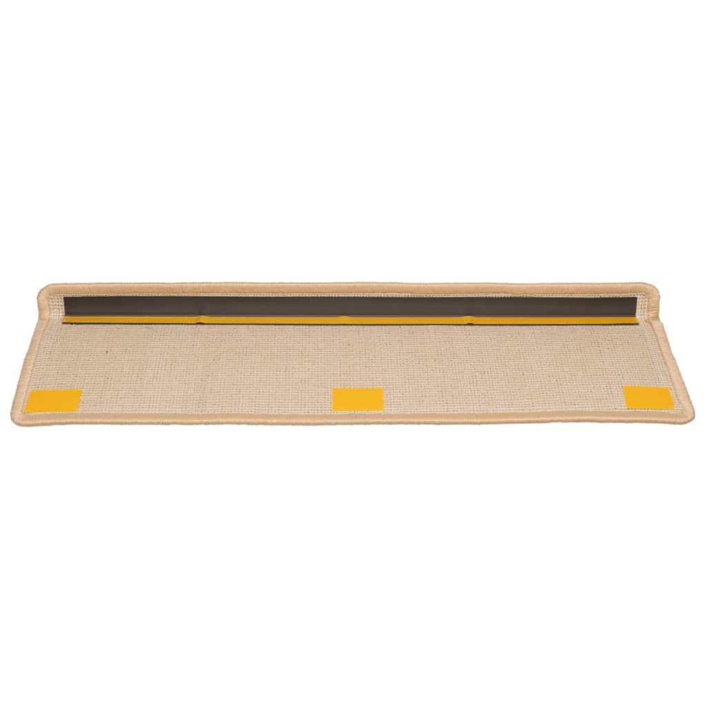 vidaXL Maty na schody 15 szt. 65x21x4 cm Kremowe, prostokątne krawędzie