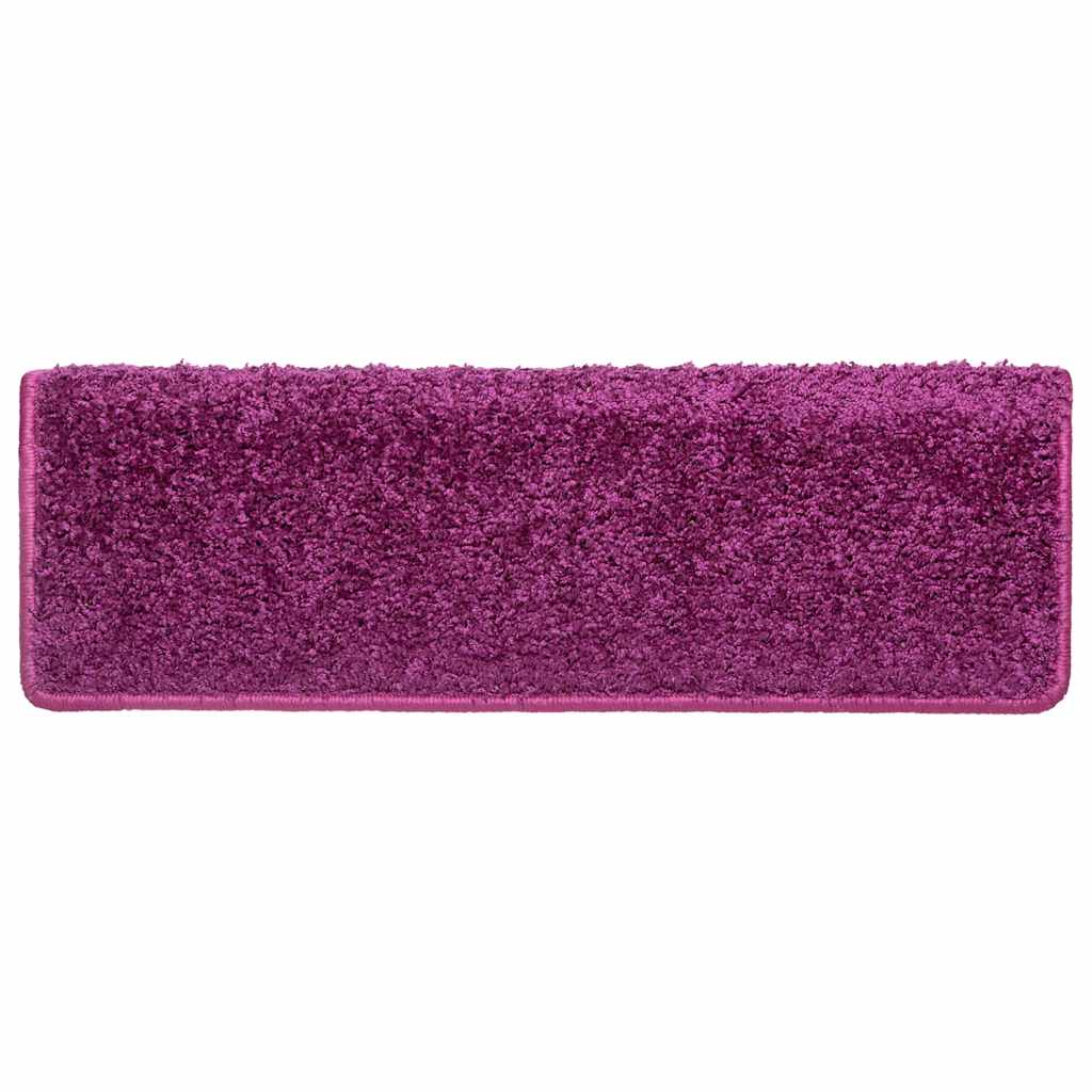 vidaXL Maty na schody 15 szt. 65x21x4 cm Fioletowe prostokątne krawędzie