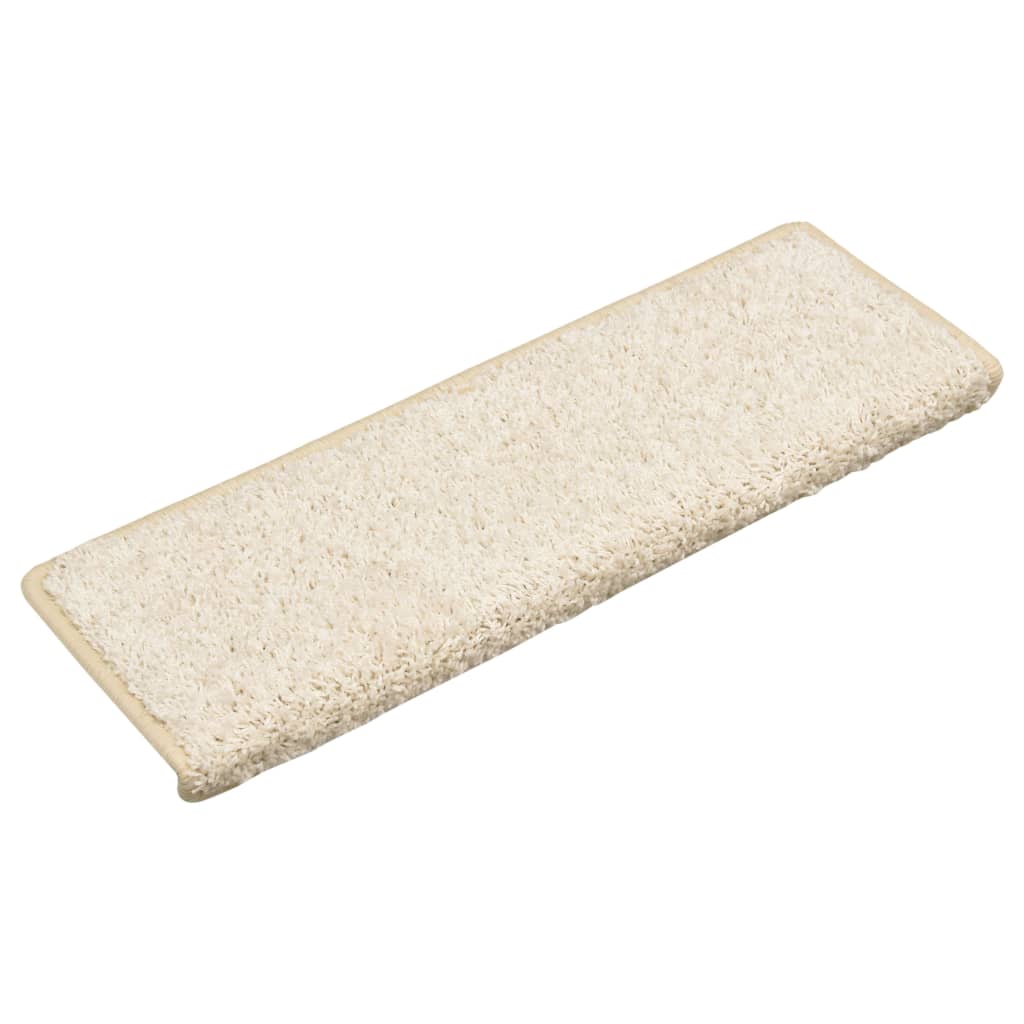 vidaXL Maty na schody 15 szt. 65x21x4 cm Białe prostokątne krawędzie