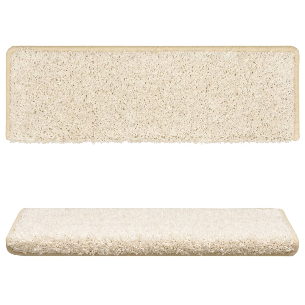 vidaXL Maty na schody 15 szt. 65x21x4 cm Białe prostokątne krawędzie