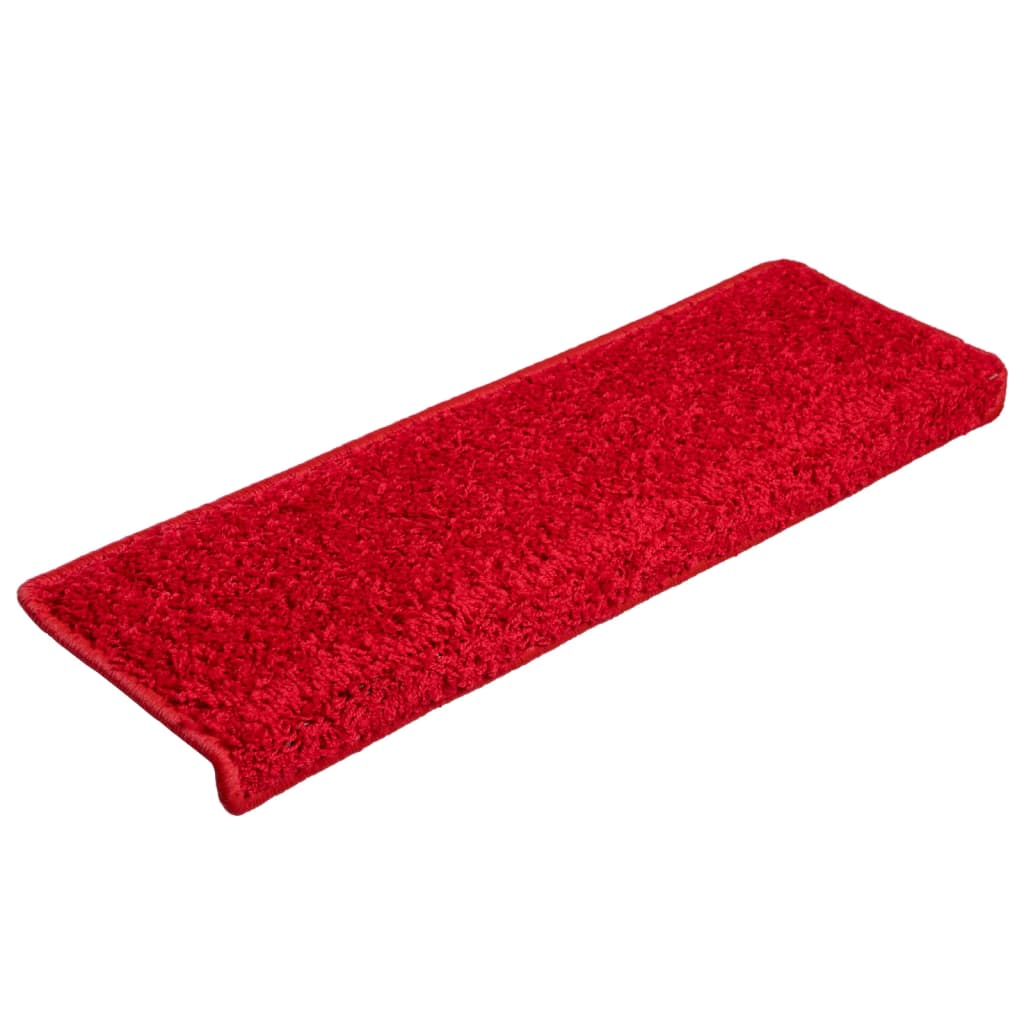 vidaXL Maty na schody 15 szt. 65x21x4 cm Czerwone prostokątne krawędzie
