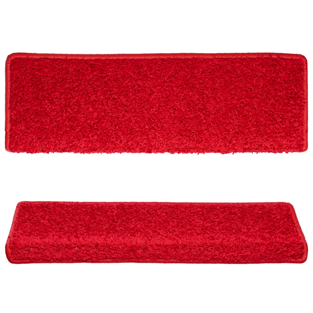 vidaXL Maty na schody 15 szt. 65x21x4 cm Czerwone prostokątne krawędzie