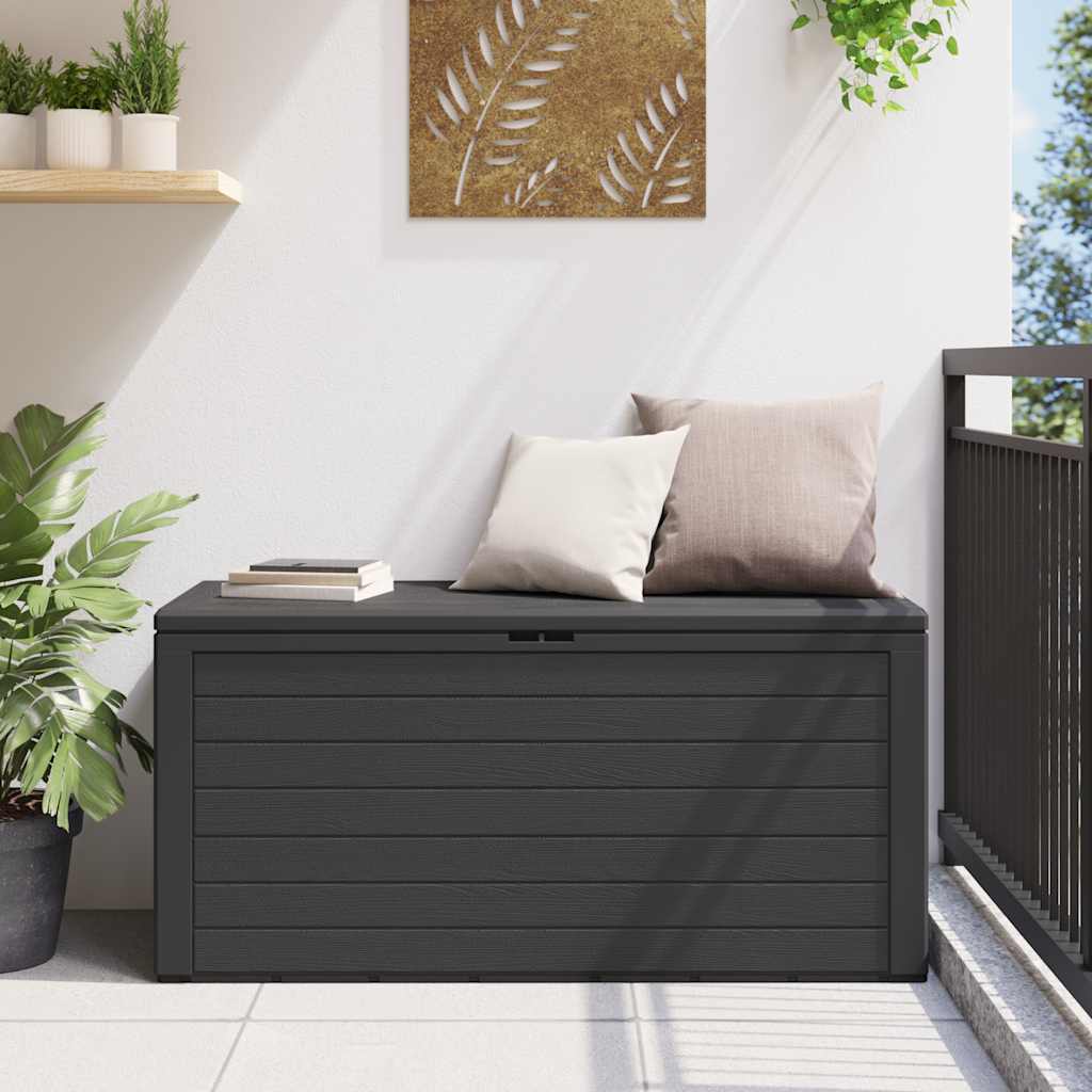 vidaXL Skrzynia ogrodowa, antracytowa, 116 x 44 x 55 cm