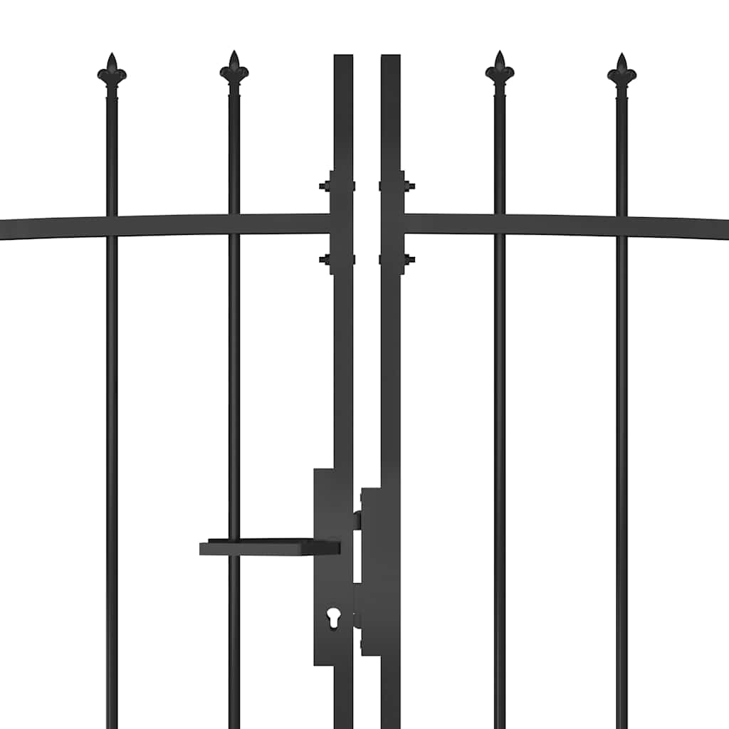 vidaXL Brama ogrodowa Woerden z włócznią 5x1,75 m, czarna
