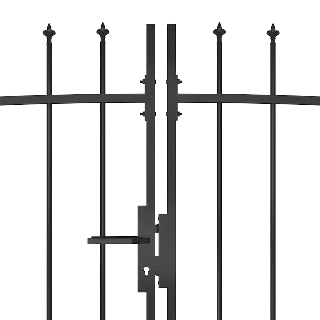 vidaXL Brama ogrodowa Woerden z włócznią na szczycie 5x1,95 m, czarna