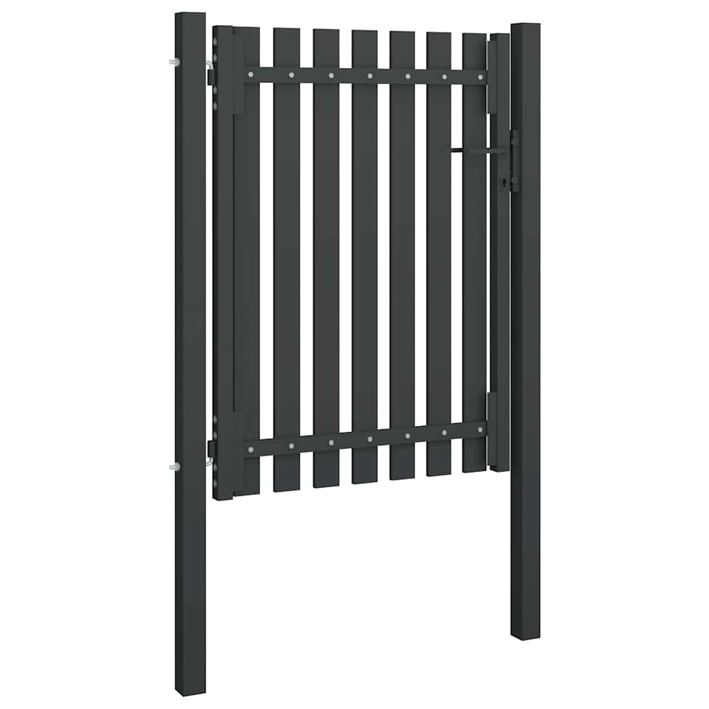 vidaXL Brama ogrodowa stalowa 100x125 cm antracytowa