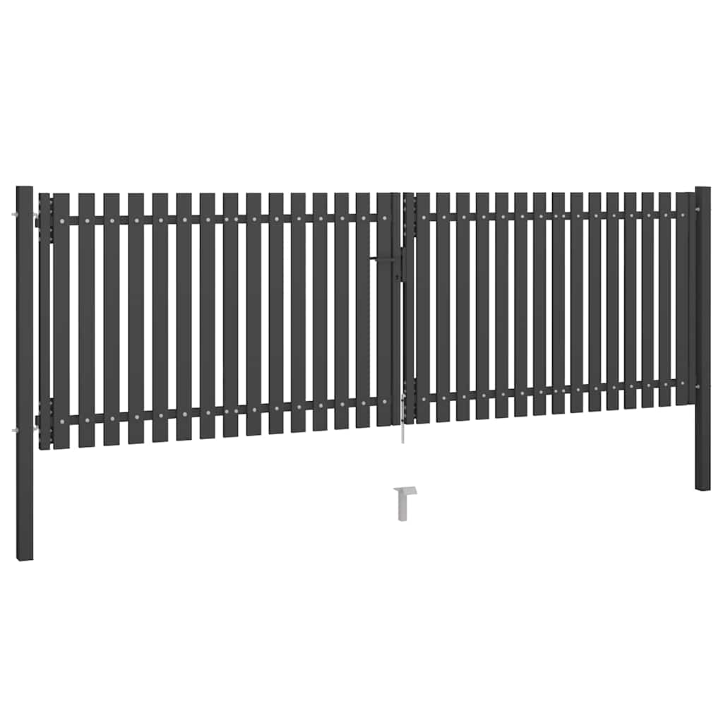 vidaXL Brama ogrodowa stalowa 400x100 cm antracytowa