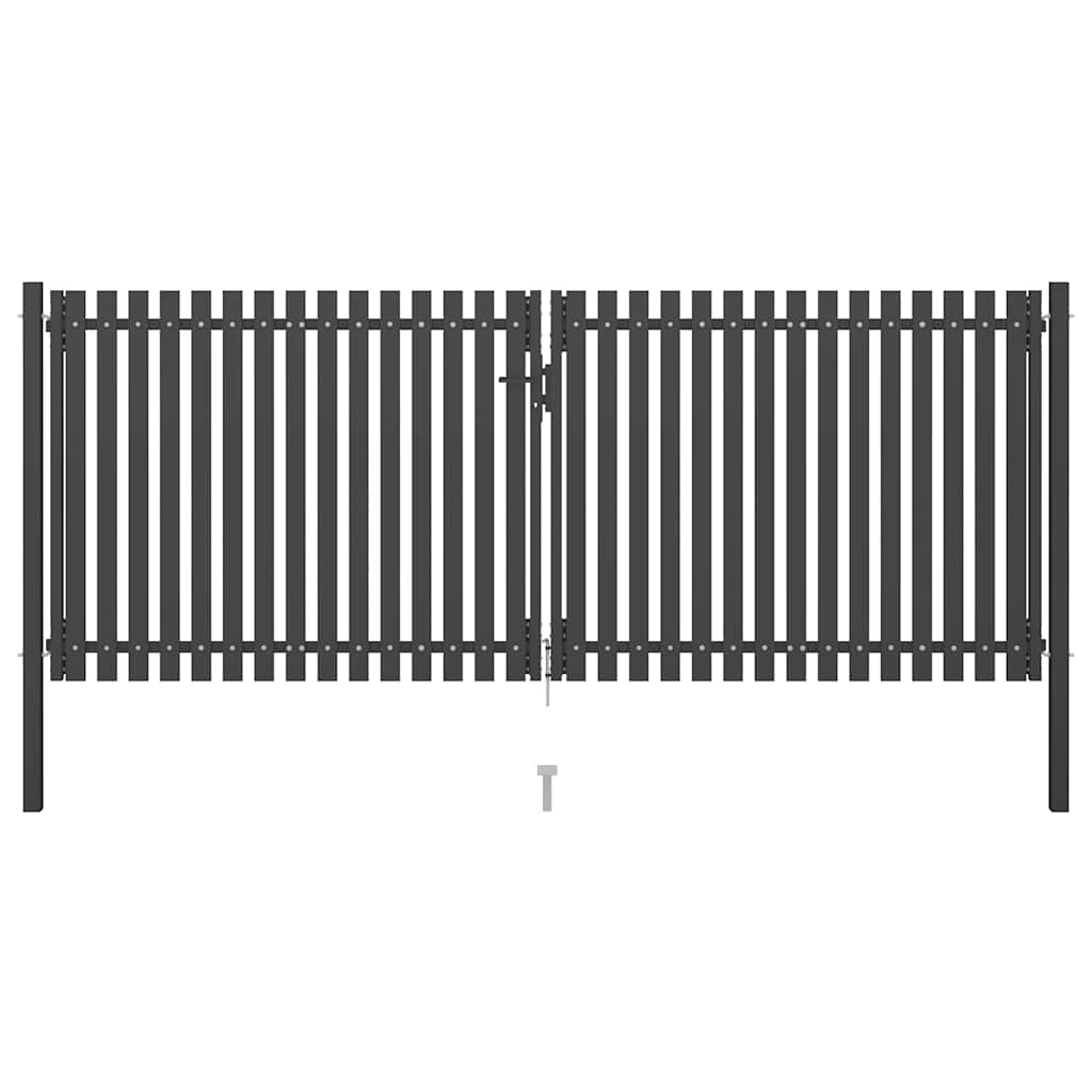 vidaXL Brama ogrodowa stalowa 400x125 cm antracytowa