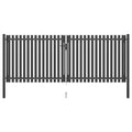vidaXL Brama ogrodowa stalowa 400x125 cm antracytowa