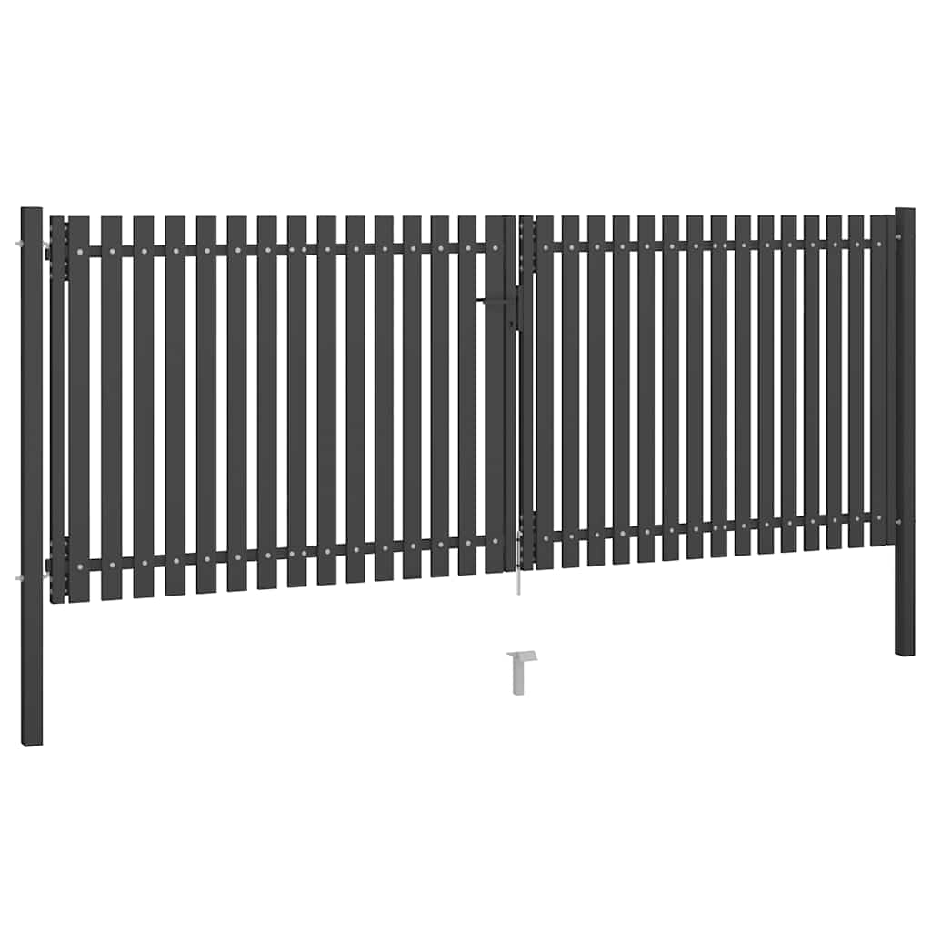 vidaXL Brama ogrodowa stalowa 400x125 cm antracytowa