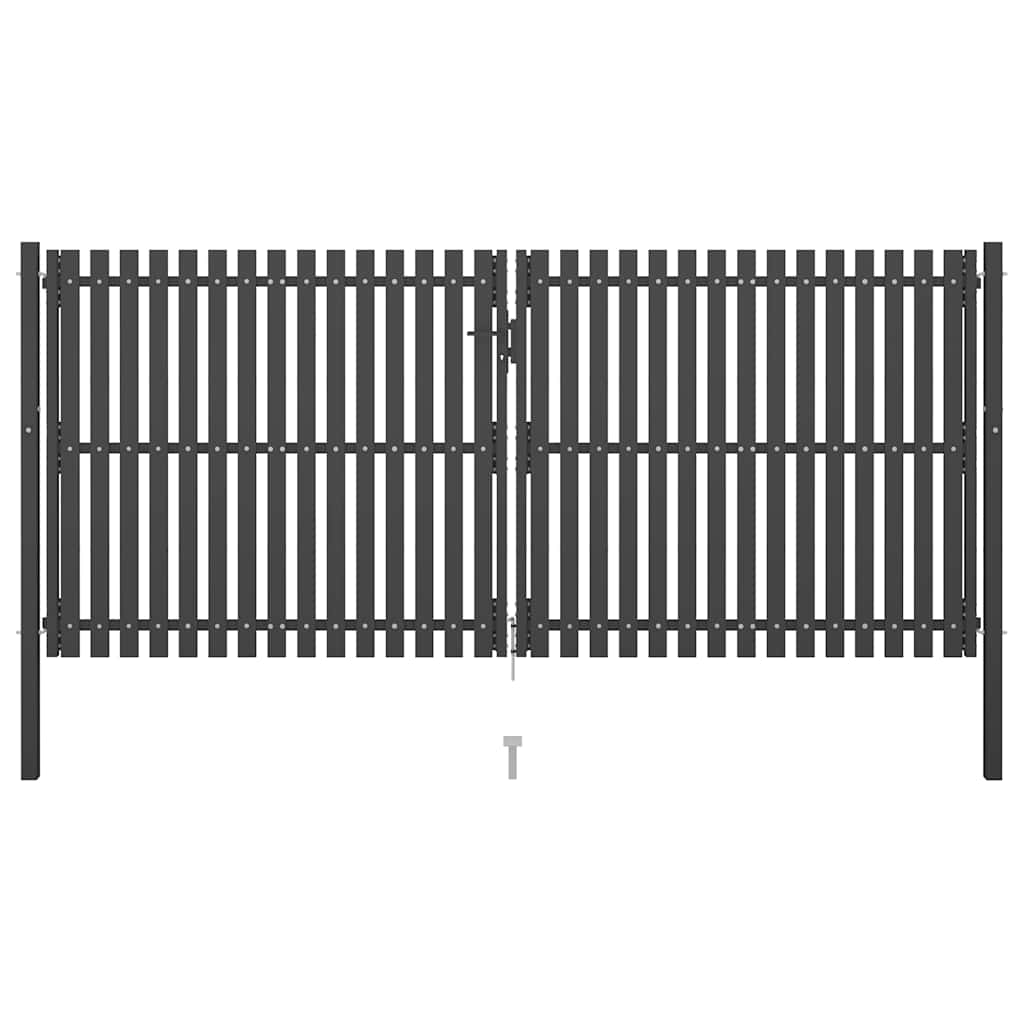 vidaXL Brama ogrodowa stalowa 400x150 cm antracytowa
