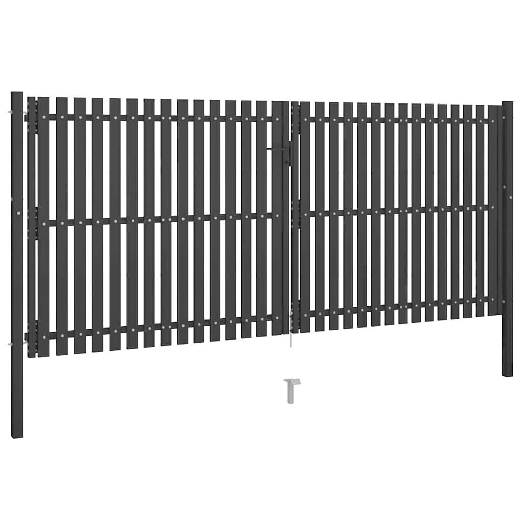 vidaXL Brama ogrodowa stalowa 400x150 cm antracytowa