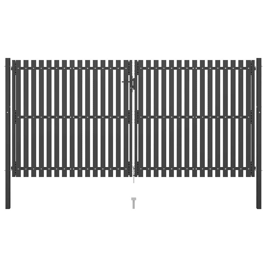 vidaXL Brama ogrodowa stalowa 400x175 cm antracytowa