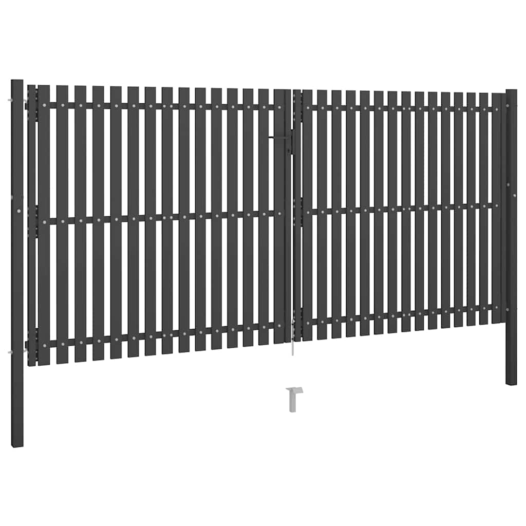 vidaXL Brama ogrodowa stalowa 400x175 cm antracytowa