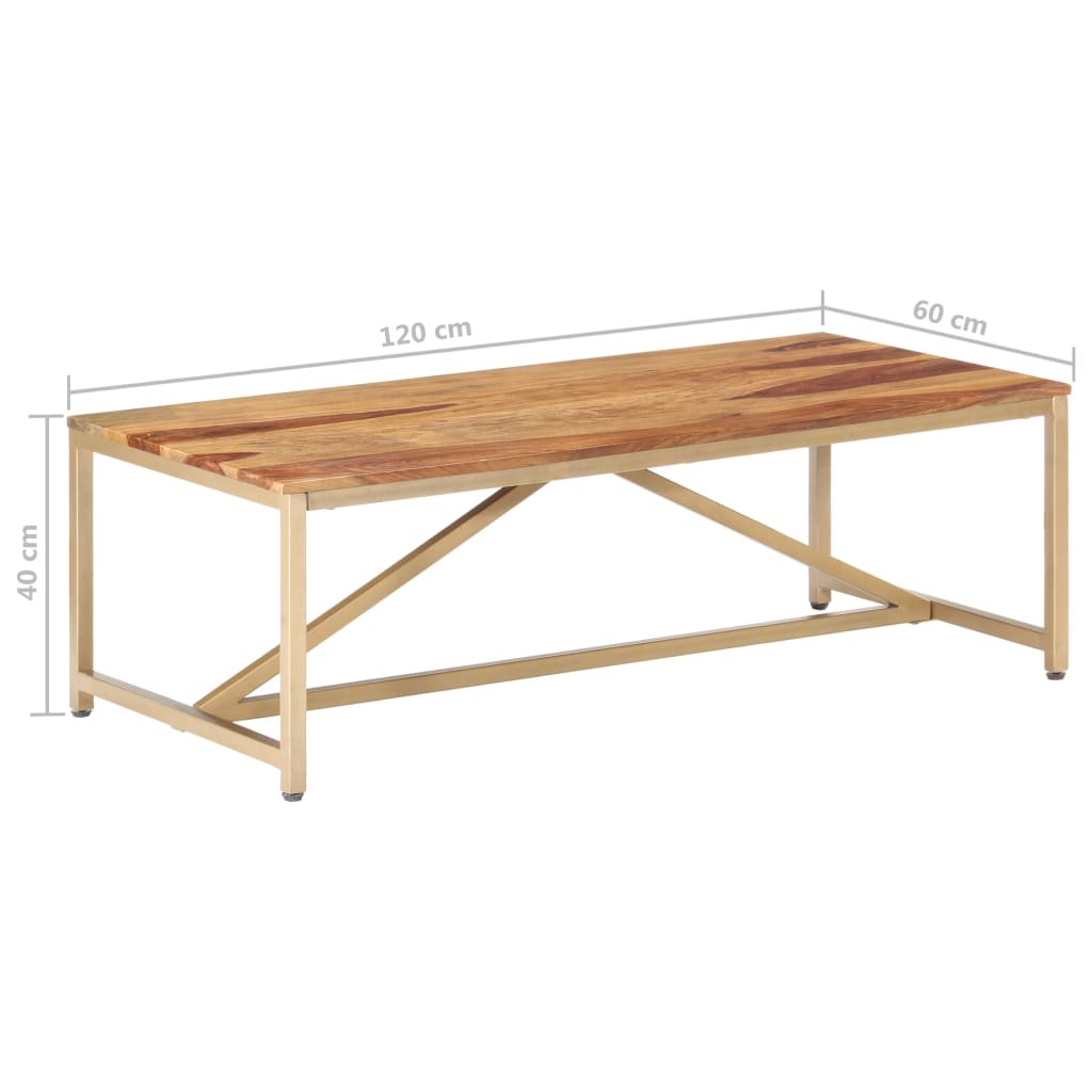 vidaXL Stolik kawowy, 120x60x40 cm, lite drewno