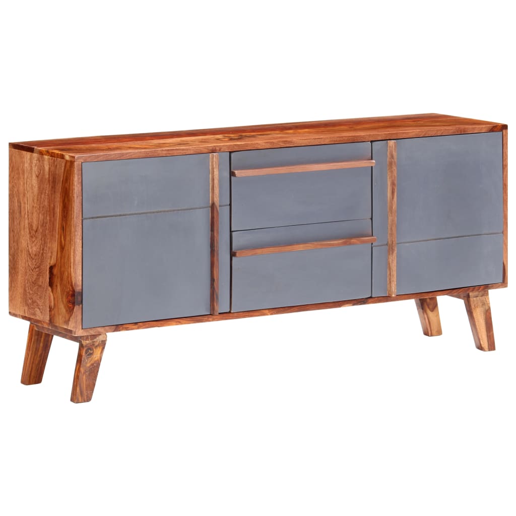 vidaXL Komoda, szara, 120x30x55 cm, lite drewno