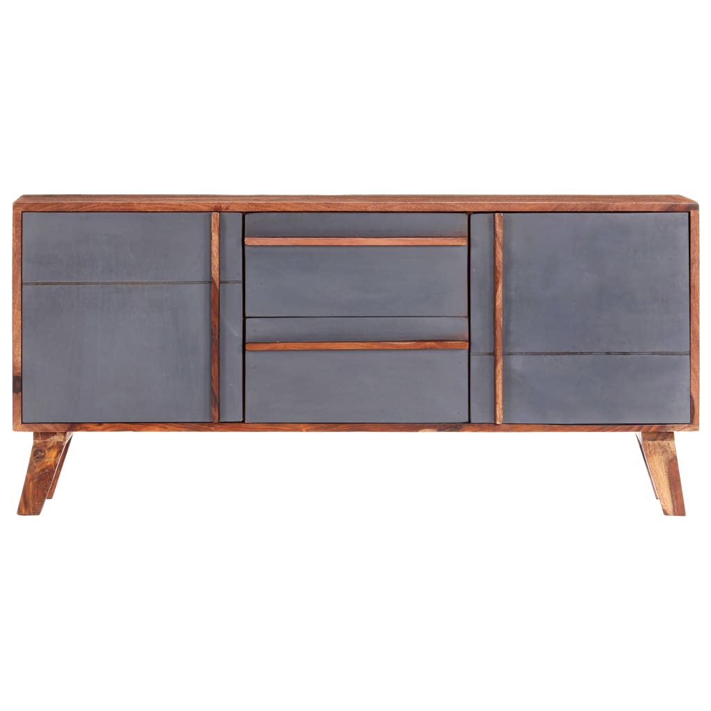 vidaXL Komoda, szara, 120x30x55 cm, lite drewno