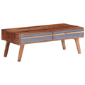 vidaXL Stolik kawowy, szary, 110x50x40 cm, lite drewno