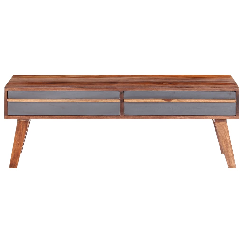 vidaXL Stolik kawowy, szary, 110x50x40 cm, lite drewno