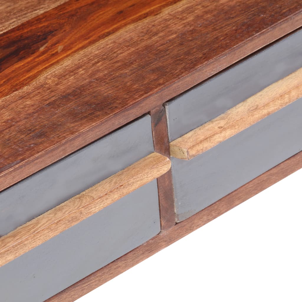 vidaXL Stolik kawowy, szary, 110x50x40 cm, lite drewno