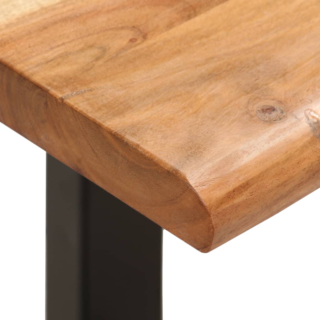 vidaXL Ławka z naturalną krawędzią, 110 cm, drewno akacjowe i stal