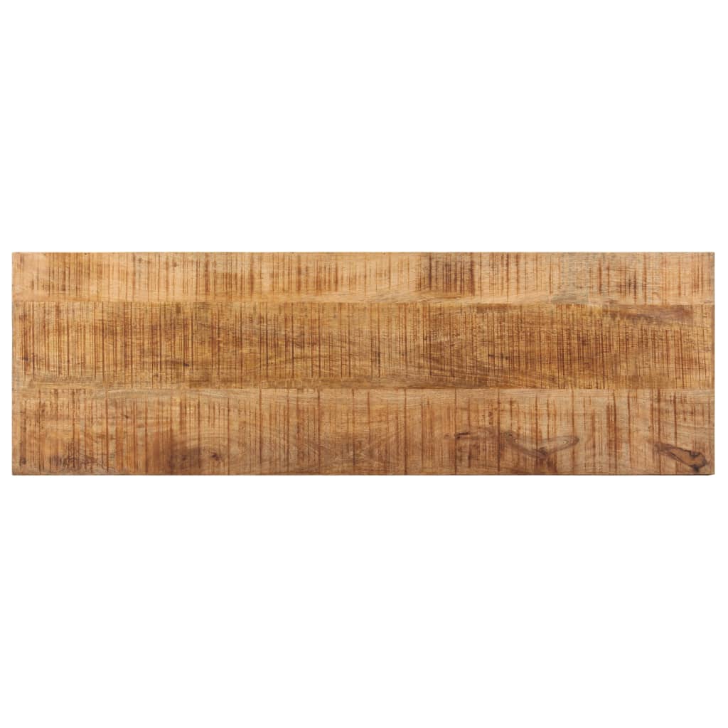 vidaXL Ławka, 110 cm, lite, surowe drewno mango i stal