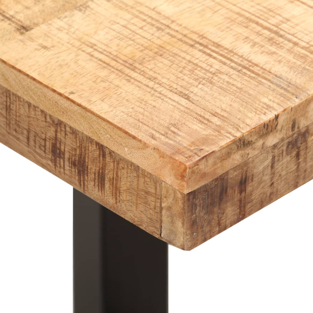 vidaXL Ławka, 110 cm, lite, surowe drewno mango i stal